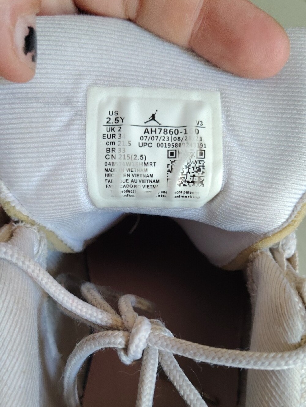Jordan Kids' Pink and White High-Top Sneakers - Picture 3 of 11